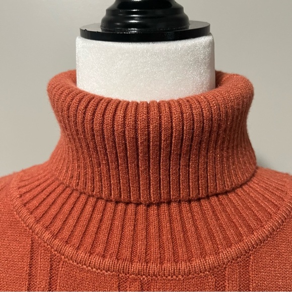 Papillon Cable Knit Turtleneck Sweater Rust - Picture 7 of 10
